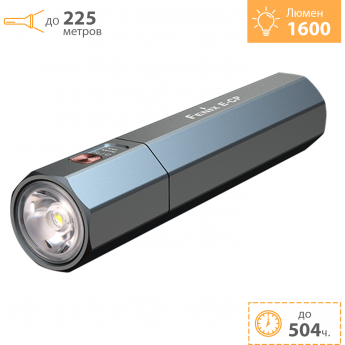 Фонарь FENIX E-CP с функцией повербанка голубой, E-CPBL + Подарок Фонарь FENIX E-CP с функцией повербанка голубой, E-CPBL + Подарок